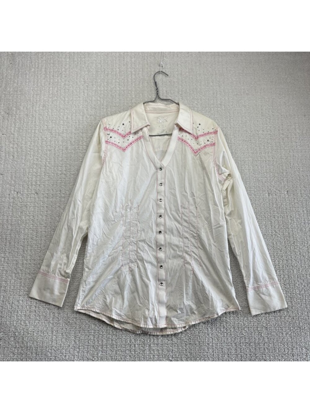 Y2K Rock 47 by Wrangler Womens Western Shirt Rhinestone Glam Cowgirl Wom Sz L